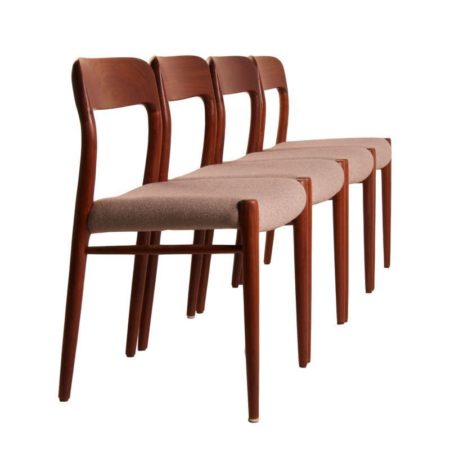 Set Deense Eetkamer Stoelen van Niels Moller voor JL Møller, 1950s