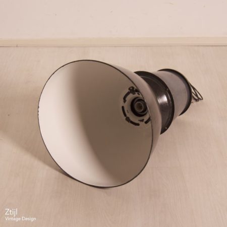 Grote Emaille Fabriekslamp van EFC, 1950s &#8211; (2)