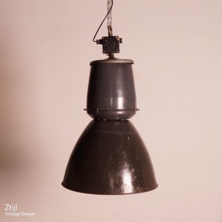 Grote Emaille Fabriekslamp van EFC, 1950s &#8211; (2)