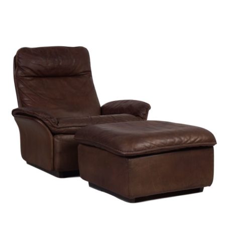 De Sede Fauteuil met Hocker | Bruin Leder