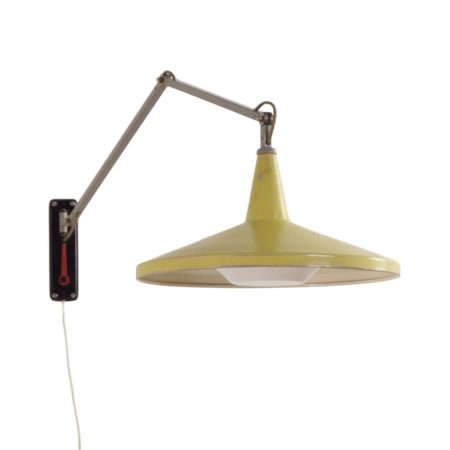 Zeldzame Gele Panama Wandlamp model no. 4050 van Wim Rietveld voor Gispen, 1956