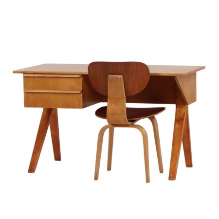 EB02 Bureau Set Berken serie van Cees Braakman voor Pastoe, ca 1952