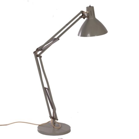 Architectenlamp Model Terry 2 | Grijze Industriële Hala Bureaulamp van H. Busquet, ca. 1960