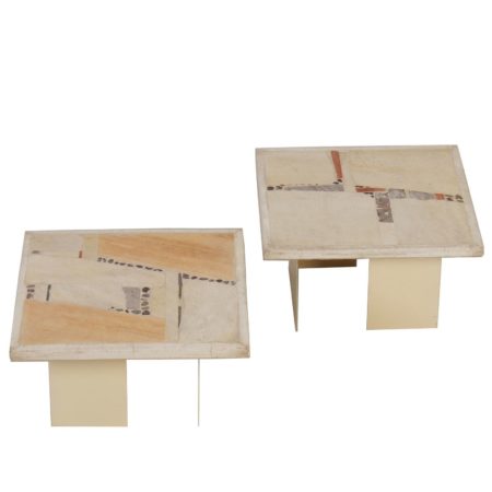 Witte Paul Kingma Salontafels - Set van Twee, 1982