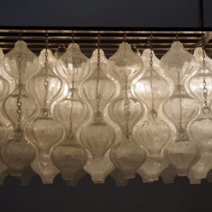 Tulipan Hanglamp met 162 Kelkjes van Kalmar, Oostenrijk 1960s | Unique Object