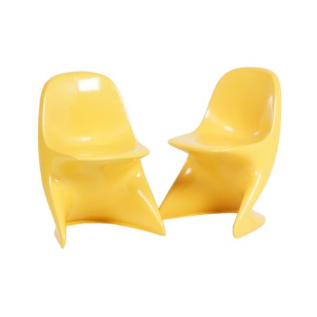 Casalino Kinderstoeltjes van Alexander BEGGE voor Casala, 1970 &#8211; set van twee, geel