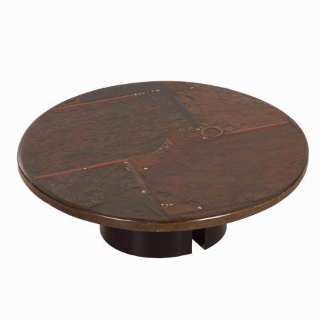 Paul Kingma Salontafel, 1970s | Rond 100 cm, Veelkleurig