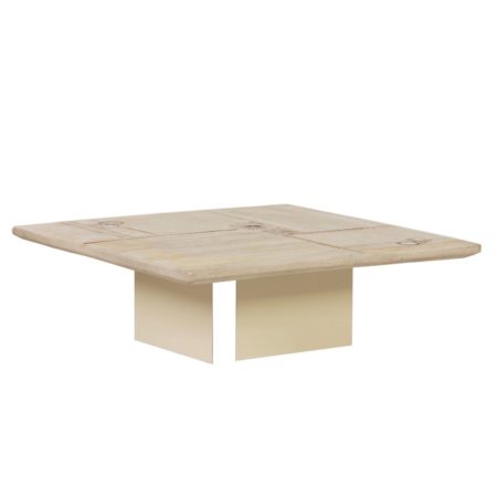 Paul Kingma Salontafel, 1980s - wit, vierkant, 100 cm
