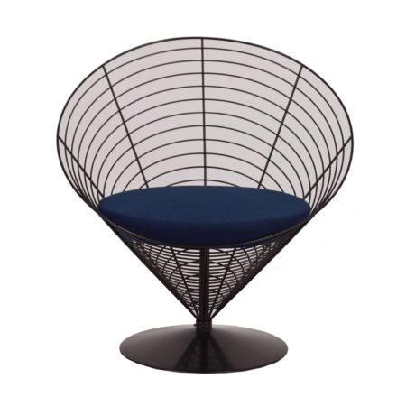 Cone Draad Stoel van Verner PANTON voor Fritz Hansen, 1988 - Blauw
