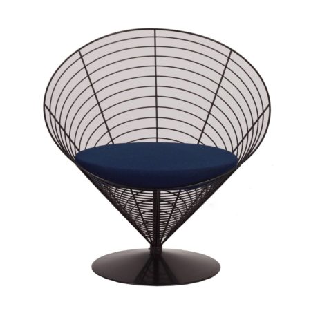 Cone Draad Stoel van Verner PANTON voor Fritz Hansen, 1988 – Blauw