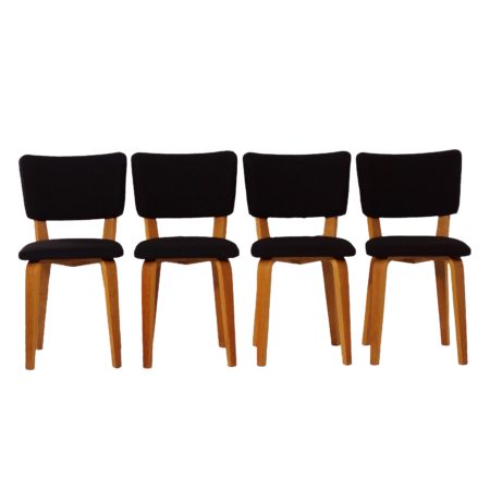 Berken Eetkamerstoelen van Cor ALONS voor Den Boer Gouda, 1948 - set van vier
