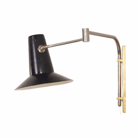 Zwarte Artimeta Wandlamp met Beweegbare Arm, 1960s