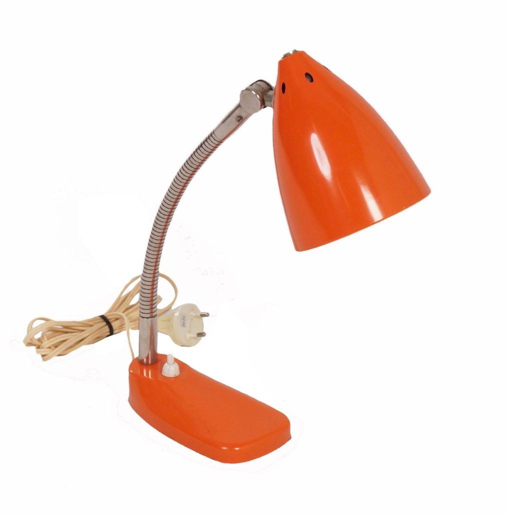 vertaler Weiland deuropening Vintage Model 13 Bureaulamp van H. Busquet voor Hala, 1955 - Oranje