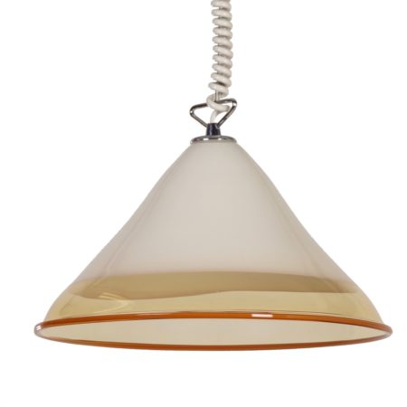 Mondgeblazen Hanglamp van Renato Toso voor Leucos Italië, 1970s