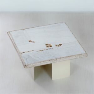 Wit Marmeren Salontafel van Paul Kingma, 1980s | 57 CM