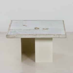 Wit Marmeren Salontafel van Paul Kingma, 1980s | 57 CM