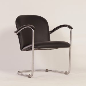 414 Damesfauteuil van W.H. Gispen voor Gispen, 1930s &#8211; Opnieuw Gestoffeerd