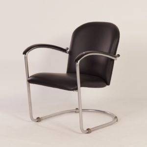414 Damesfauteuil van W.H. Gispen voor Gispen, 1930s &#8211; Opnieuw Gestoffeerd