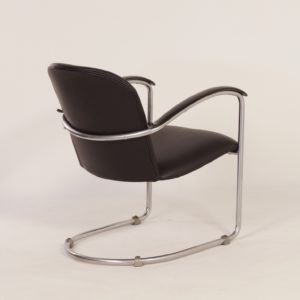 414 Damesfauteuil van W.H. Gispen voor Gispen, 1930s &#8211; Opnieuw Gestoffeerd
