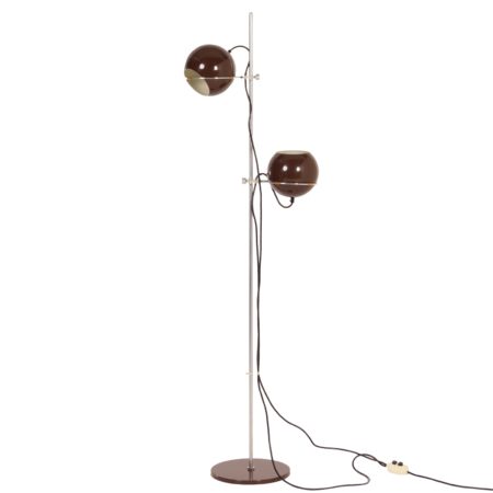 Gepo Vloerlamp met 2 Bruine Bollen van de gebr. Posthuma, 1960s