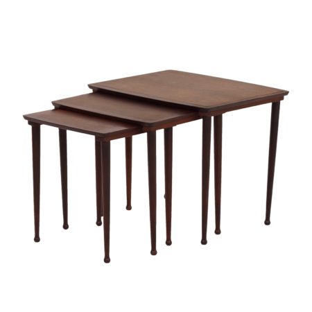 Deense Bijzettafeltjes van Møbelintarsia, 1950s - Set van 3, Palissander