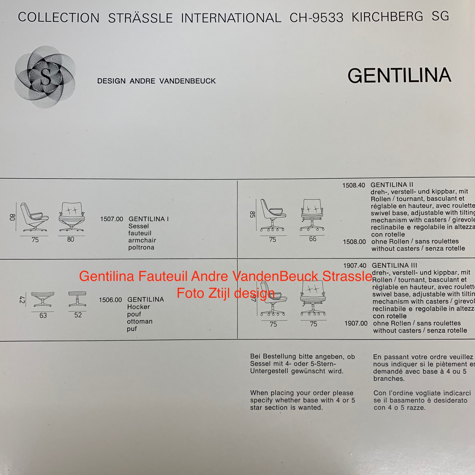 Gentilina Fauteuil van André Vandenbeuck voor Strässle, 1960s