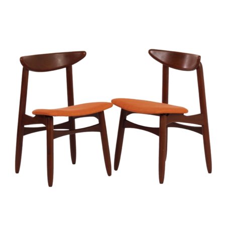 Deense Eetkamer Stoelen Teakhout, 1960s - Set van 2