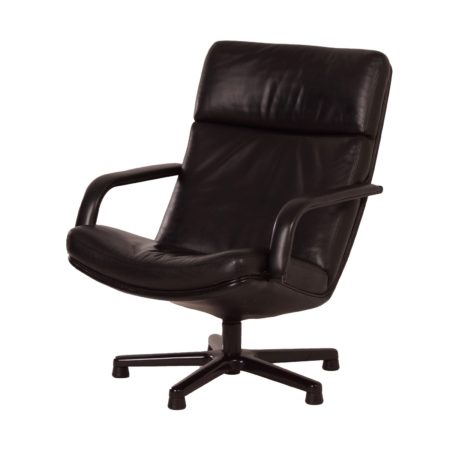 F154 Fauteuil van Geoffrey Harcourt voor Artifort, 1980s - Zwart Leder