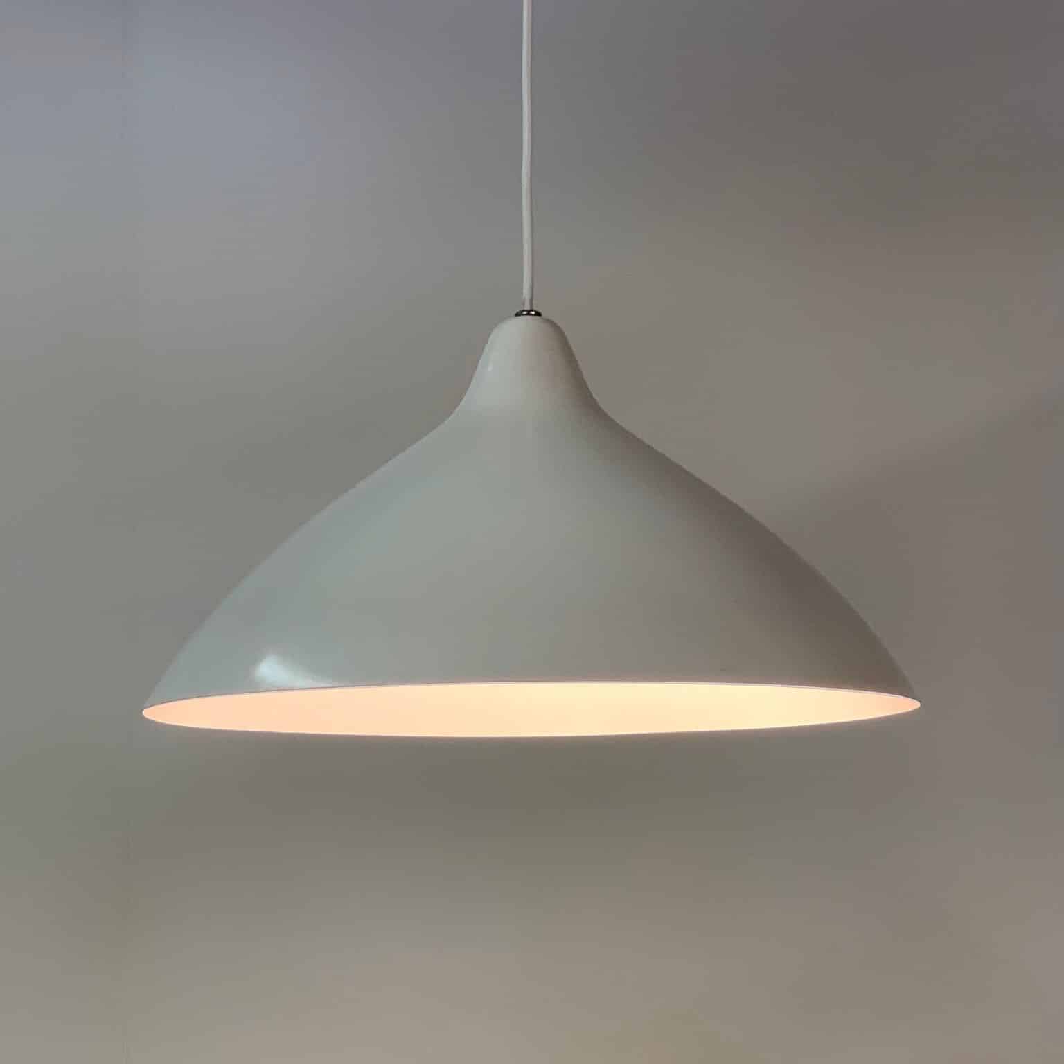 Witte Hanglamp van Lisa Johansson – Pape voor Orno | Finland, 1950s