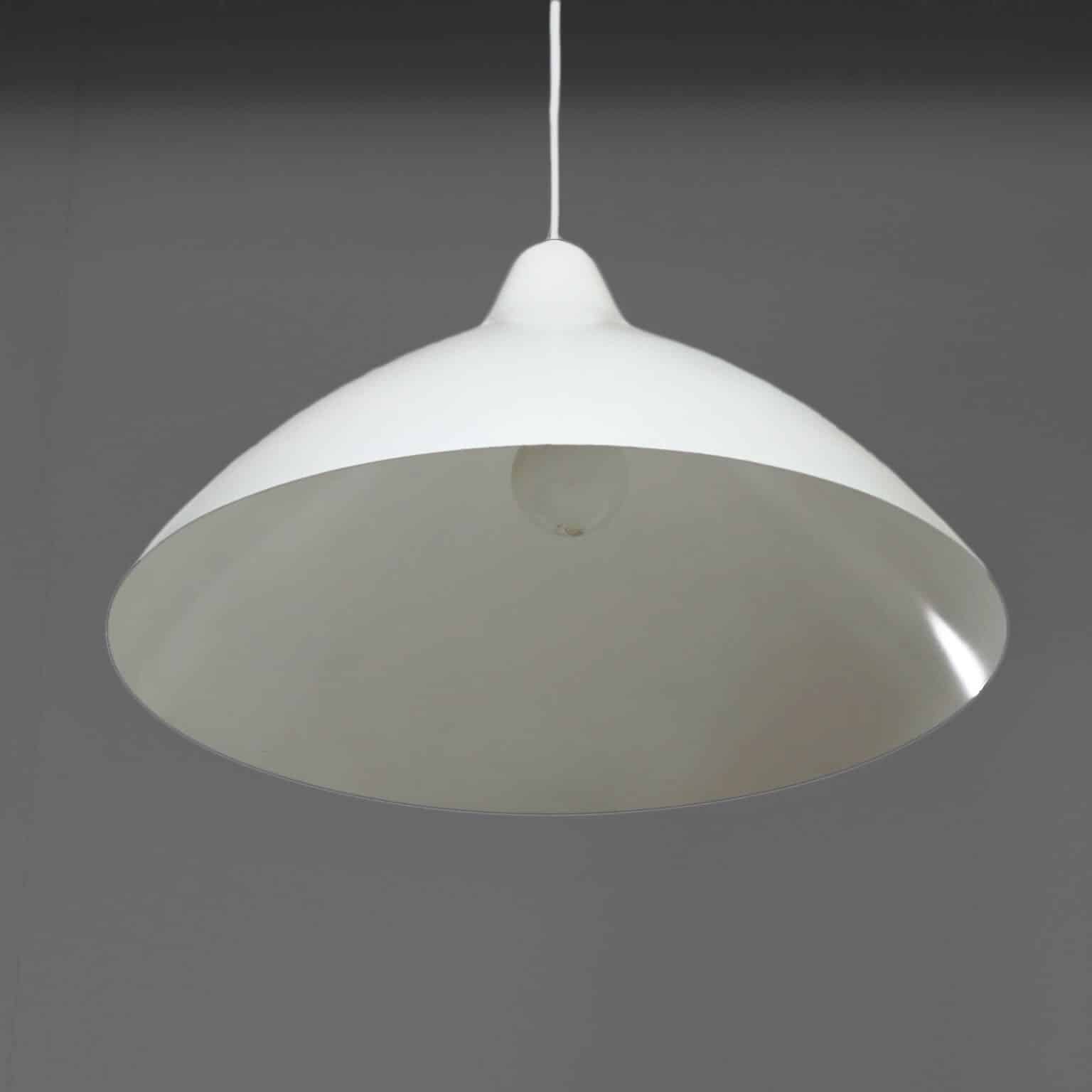 Witte Hanglamp van Lisa Johansson – Pape voor Orno | Finland, 1950s