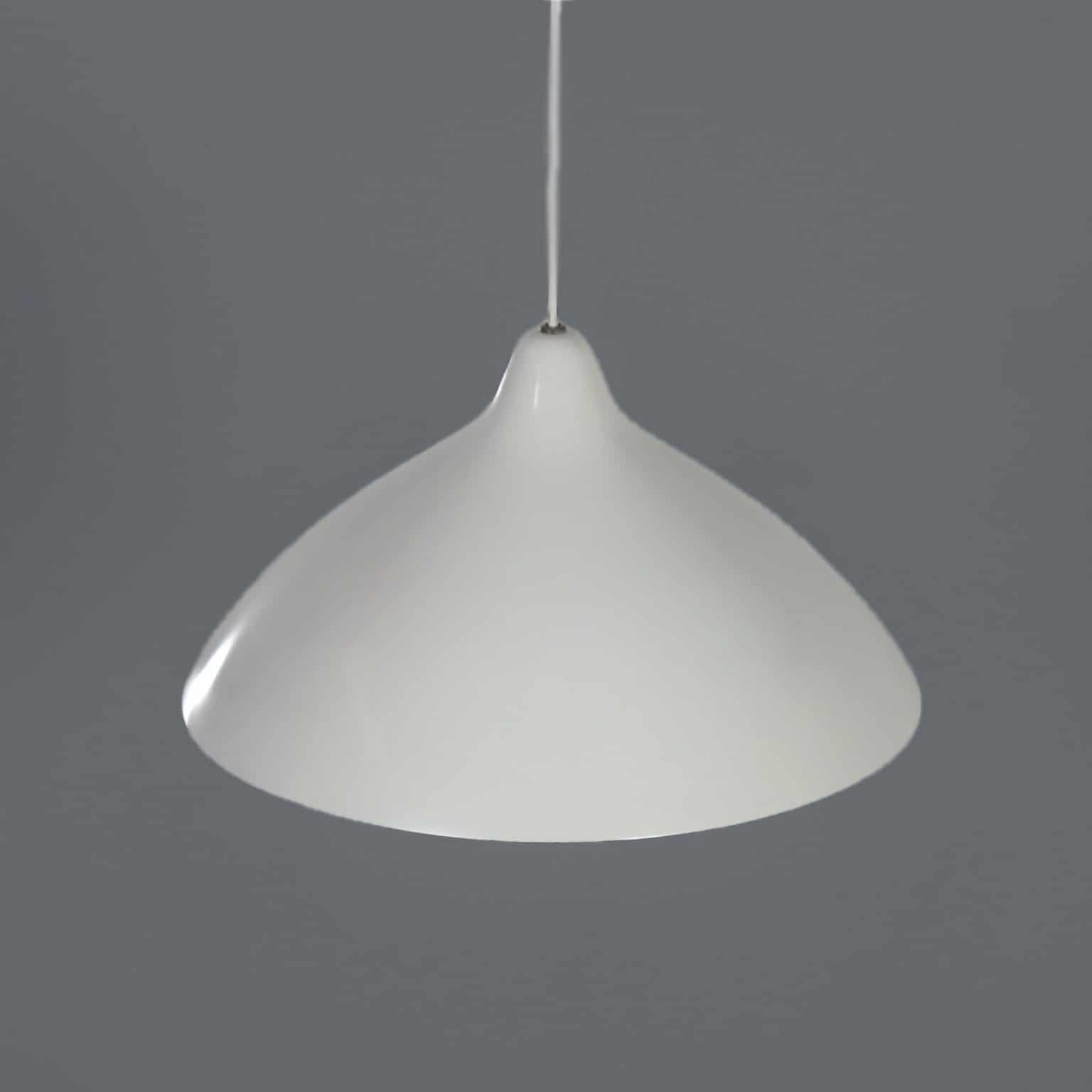Witte Hanglamp van Lisa Johansson – Pape voor Orno | Finland, 1950s