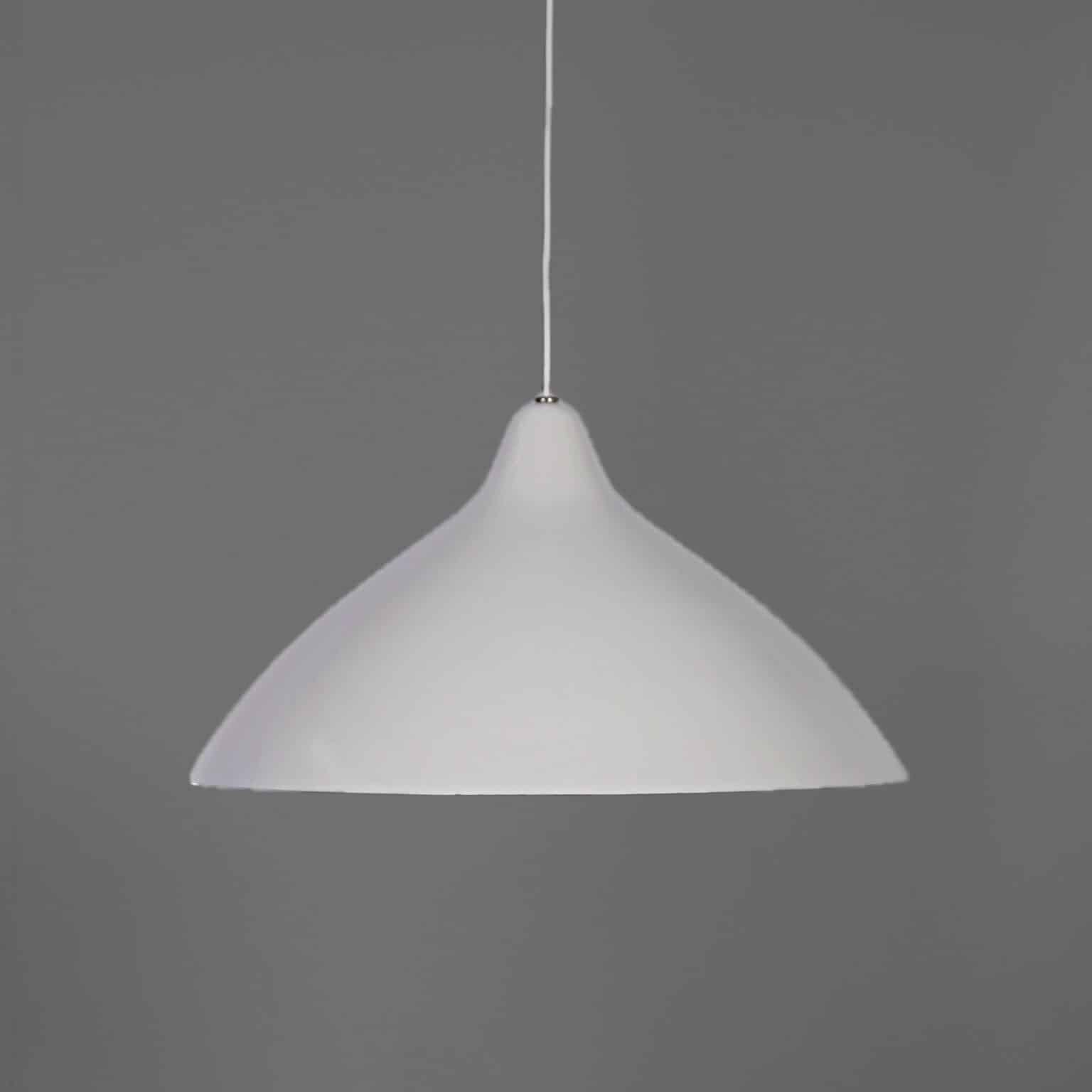 Witte Hanglamp van Lisa Johansson – Pape voor Orno | Finland, 1950s