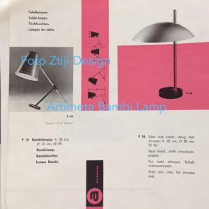 Rode Bambi Tafellamp van Floris Fiedeldij voor Artimeta in ca. 1956