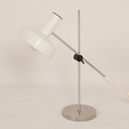 Witte Bureaulamp van J. Hoogervorst voor Anvia, 1960s