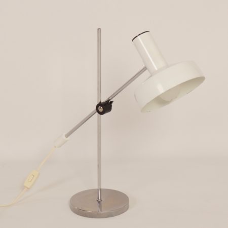 Witte Bureaulamp van J. Hoogervorst voor Anvia, 1960s