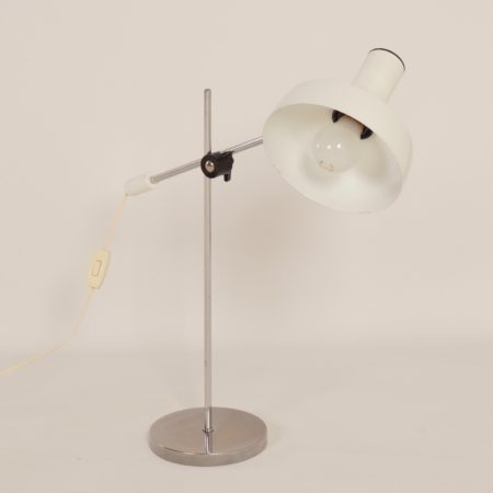 Witte Bureaulamp van J. Hoogervorst voor Anvia, 1960s