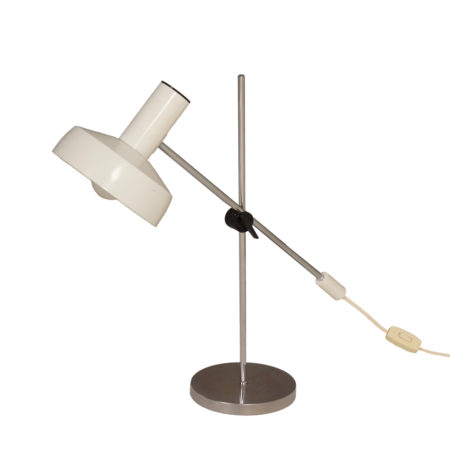 Witte Bureaulamp van J. Hoogervorst voor Anvia, 1960s