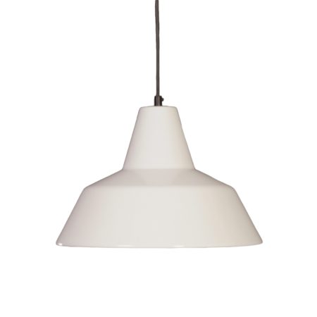 Witte Emaille Hanglamp van Louis Poulsen, 1970s