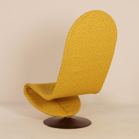 Gele 123 Fauteuil van Verner Panton voor Fritz Hansen, 1970s