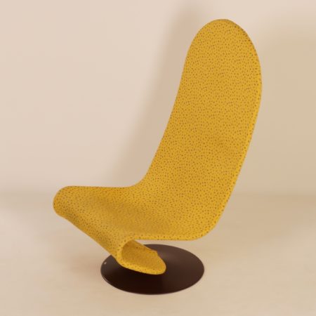 Gele 123 Fauteuil van Verner Panton voor Fritz Hansen, 1970s