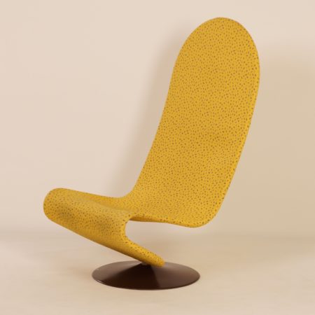 Gele 123 Fauteuil van Verner Panton voor Fritz Hansen, 1970s