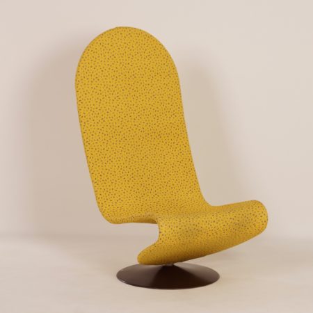 Gele 123 Fauteuil van Verner Panton voor Fritz Hansen, 1970s