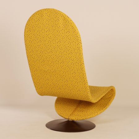 Gele 123 Fauteuil van Verner Panton voor Fritz Hansen, 1970s