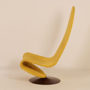 Gele 123 Fauteuil van Verner Panton voor Fritz Hansen, 1970s