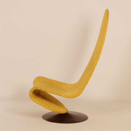 Gele 123 Fauteuil van Verner Panton voor Fritz Hansen, 1970s