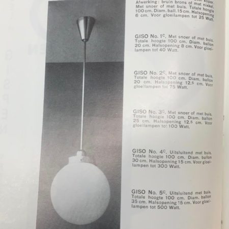 Giso Hanglamp van W.H. Gispen voor Gispen, 1930s