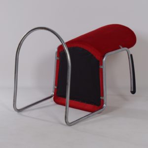 413-R Gispen Stoel met nieuwe Rode Manchester Rib, 1950s