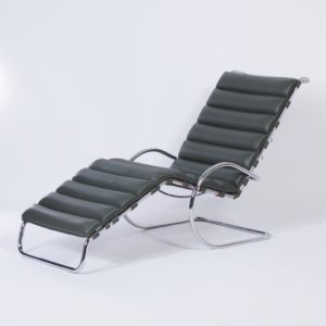 Chaise Longue 242 van Mies van der Rohe voor Knoll, 2000s &#8211; Groen Leer, Verstelbaar