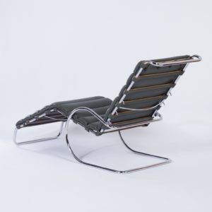Chaise Longue 242 van Mies van der Rohe voor Knoll, 2000s &#8211; Groen Leer, Verstelbaar