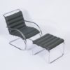 MR Lounge Stoel met Hocker van Mies van der Rohe voor Knoll, 2000s